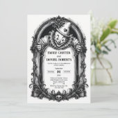 Invitation de mariage gothique Clown Effrayant (Debout devant)