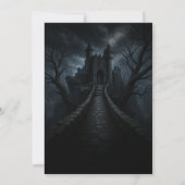 Invitation de mariage gothique de château pour Hal (Dos)