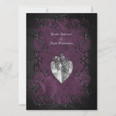 Invitation de mariage gothique élégant violet Hall (Dos)