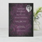 Invitation de mariage gothique élégant violet Hall (Debout devant)