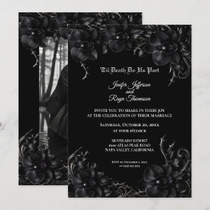 Invitation de mariage gothique élégante à l'orchid