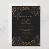 Invitation de mariage gothique élégante à l'orchid (Devant)