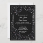 Invitation de mariage gothique élégante à l'orchid (Devant)