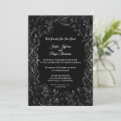 Invitation de mariage gothique élégante à l'orchid (Debout devant)