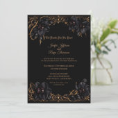 Invitation de mariage gothique élégante à orchidée (Debout devant)