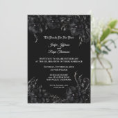 Invitation de mariage gothique élégante orchidée n (Debout devant)