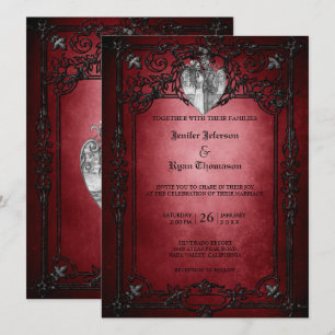 Invitation de mariage gothique élégante pour Hallo
