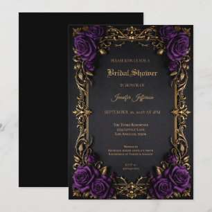 Invitation de mariage gothique floral Halloween