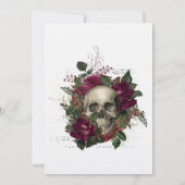 Invitation de mariage gothique Floral Skull Hallow (Dos)