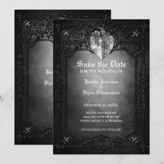 Invitation de mariage gothique Halloween (Devant / Derrière)