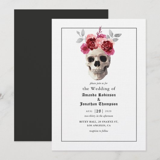 Invitation de mariage gothique Halloween (Devant / Derrière)