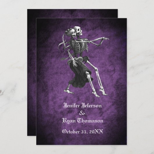 Invitation de mariage gothique Halloween (Devant / Derrière)