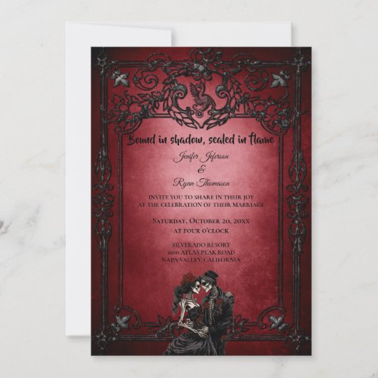 Invitation de mariage gothique Halloween (Devant)