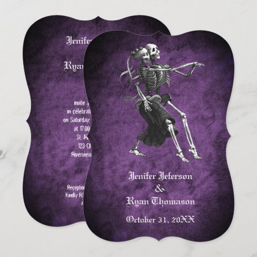 Invitation de mariage gothique Halloween (Devant / Derrière)