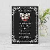 Invitation de mariage gothique Halloween à conserv (Debout devant)