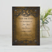 Invitation de mariage gothique Halloween à conserv (Debout devant)