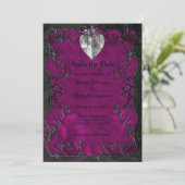 Invitation de mariage gothique Halloween à conserv (Debout devant)