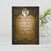 Invitation de mariage gothique Halloween à conserv (Debout devant)
