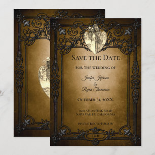 Invitation de mariage gothique Halloween à conserv