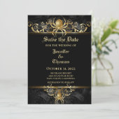 Invitation de mariage gothique Halloween à conserv (Debout devant)