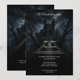 Invitation de mariage gothique Halloween château h