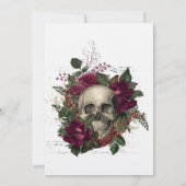 Invitation de mariage gothique Halloween Fleur de (Dos)