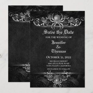 Invitation de mariage gothique Halloween pour anno