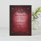 Invitation de mariage gothique Halloween pour anno (Debout devant)