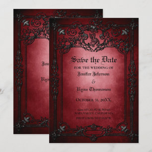 Invitation de mariage gothique Halloween pour anno