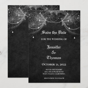 Invitation de mariage gothique Halloween pour anno