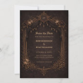 Invitation de mariage gothique Halloween pour sauv (Devant)