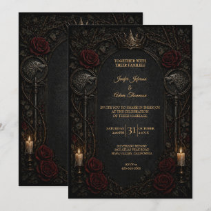 Invitation de mariage gothique Halloween sombre GO