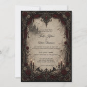 Invitation de mariage gothique Halloween Vampire (Devant)