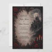 Invitation de mariage gothique Halloween Vampire (Devant)