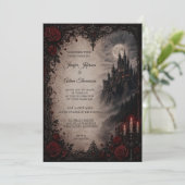 Invitation de mariage gothique Halloween Vampire (Debout devant)
