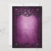 Invitation de mariage gothique Halloween violet fo (Dos)