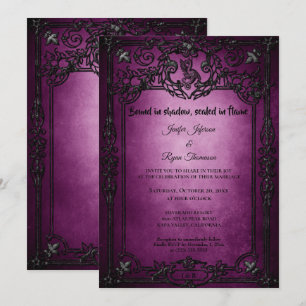 Invitation de mariage gothique Halloween violet fo