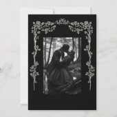 Invitation de mariage gothique noir et blanc éléga (Dos)