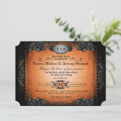 Invitation de mariage gothique Rose orange d'Hallo (Debout devant)