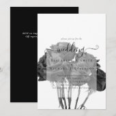 Invitation de mariage gothique Roses noires (Devant / Derrière)