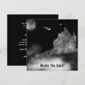 Invitation de mariage gothique vampire de château  (Devant / Derrière)