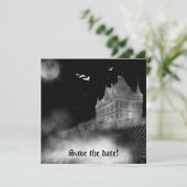 Invitation de mariage gothique vampire de château  (Debout devant)