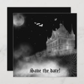 Invitation de mariage gothique vampire du château  (Devant / Derrière)