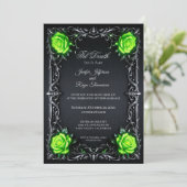 Invitation de mariage gothique vert élégant (Debout devant)