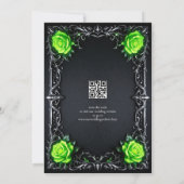 Invitation de mariage gothique vert élégant (Dos)