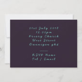 Invitation de mariage graffiti urbain violet orang (Dos)
