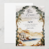 Invitation de mariage grec à Athènes Grèce (Devant / Derrière)