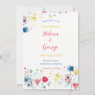 Invitation de mariage gribouillage milieu de siècl