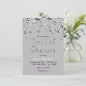 Invitation de mariage gris et argent pailleté (Debout devant)