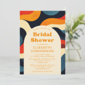 Invitation de mariage Groovy Colorée Rétro Ondulée (Debout devant)